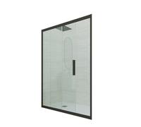 PORTA DOCCIA 1 ANTA SCORREVOLE VETRO TRASPARENTE PROFILO NERO MATT DECO