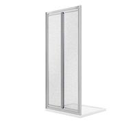 PORTA DOCCIA NICCHIA 100CM SALOON DOPPIA ANTA BATTENTE VETRO STAMPATO CRISTALLO