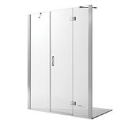 Porta Doccia 150CM H190 Vetro Trasparente con Easy-Clean mod. Flip Anta + Fisso