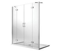 PORTA DOCCIA NICCHIA 165CM SALOON 2 ANTE BATTENTI VETRO CRISTALLO ANTICALCARE