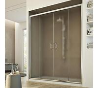 PORTA BOX DOCCIA NICCHIA CRISTALLO STAMPATO C 6MM 2 ANTE SCORREVOLI 180 CM H185