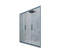 PORTA DOCCIA SCORREVOLE 170 CM VETRO TRASPARENTE BLU NAVY MOD. GLAM