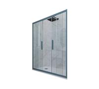 PORTA DOCCIA SCORREVOLE 150 CM VETRO TRASPARENTE BLU NAVY MOD. GLAM