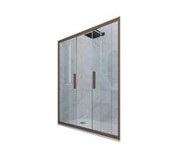PORTA DOCCIA SCORREVOLE 170 CM VETRO TRASPARENTE CHOCOLATE MOD. GLAM