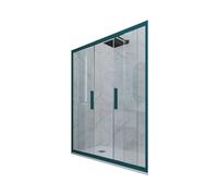 PORTA DOCCIA 2 ANTE SCORREVOLI VETRO TRASPARENTE PROFILO VERDE NIGHT WATCH GLAM