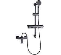 Porta doccia a pioggia con braccio regolabile, testa in doccia portatile ad alta pressione, set di doccia montato a parete a pressione con soffione manuale, vasca a manico a manico e kit di