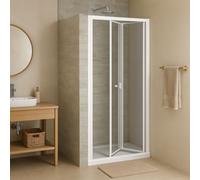 Ogomondo Porta Doccia a Soffietto Book Cristallo Temprato Bianco