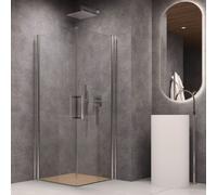 Porta Doccia Battente Briar Cromo Regolabile Cristallo Temperato 6 mm - : , CONFEZIONE: 1 pz., Misure: 67-70xh195 cm trasparente