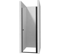 Deante Kerria Plus porta doccia 80 cm a battente nero opaca/vetro trasparente KTSWN42P