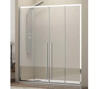 Porta Doccia H200 Doppio Scorrevole Ingresso Centrale 8mm Anticalcare