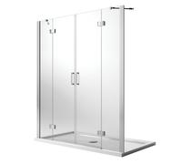 PORTA DOCCIA NICCHIA SALOON 2 ANTE BATTENTI CABINA BAGNO 140-240 CM ANTICALCARE