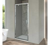 Porta doccia nicchia 80 cm a battente con vetro in cristallo trasparente Ted