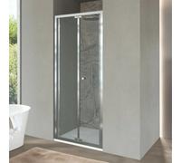 Porta doccia nicchia 90 cm a soffietto con vetro in cristallo trasparente Ted