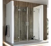 PORTA DOCCIA NICCHIA SALOON 2 ANTE BATTENTI CABINA BAGNO 140-240 CM ANTICALCARE