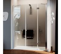 PORTA DOCCIA NICCHIA 130CM SALOON ANTA BATTENTE FISSA VETRO ANTICALCARE