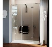 PORTA DOCCIA NICCHIA 120CM SALOON ANTA BATTENTE FISSE VETRO ANTICALCARE