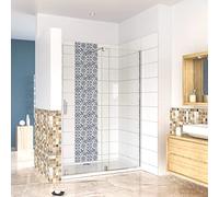 Porta Doccia Per Nicchia Anta Scorrevole Ingresso Laterale 120x195 cm in Vetro 8 mm Temperato Trasparente Anticalcare Rinforzata da Barra Stabilizzatrice