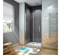 Porta Doccia Per Nicchia Battente e Pieghevole a Libro Vetro 6mm Temperato Trasparente Anticalcare 90x185cm