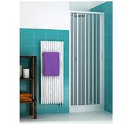 Porta doccia pieghevole in PVC per nicchie, colore bianco, apertura laterale, larghezza 80 cm, altezza 175 cm