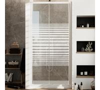PORTA DOCCIA SCORREVOLE 100 CM VETRO SERIGRAFATO PROFILI ALLUMINIO BIANCO H 185