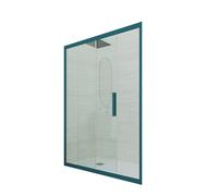 PORTA DOCCIA SCORREVOLE 100 CM VETRO TRASPARENTE VERDE NIGHT WATCH MOD. DECO