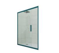 PORTA DOCCIA SCORREVOLE 110 CM VETRO TRASPARENTE VERDE NIGHT WATCH MOD. DECO