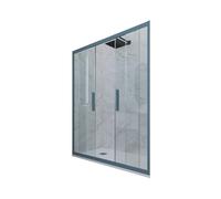 PORTA DOCCIA 2 ANTE SCORREVOLI VETRO TRASPARENTE PROFILO BLU NAVY GLAM