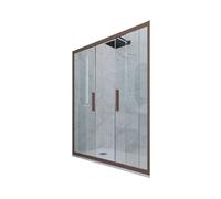 PORTA DOCCIA SCORREVOLE 150 CM VETRO TRASPARENTE CHOCOLATE MOD. GLAM