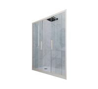 PORTA DOCCIA SCORREVOLE 160 CM VETRO TRASPARENTE CHAMPAGNE MOD. GLAM