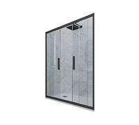Porta doccia scorrevole 170 CM H 200 Vetro Trasparente Profilo Antracite mod. Glam