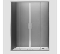 Porta Doccia Scorrevole Slide4 per Box Nicchia 4 Ante Cristallo Trasparente