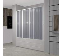 PORTA DOCCIA SOPRAVASCA IN PVC 140-170CM LATERALE 1 ANTA A SOFFIETTO BIANCO H150