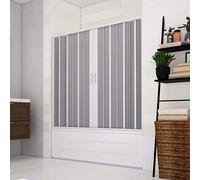 PORTA DOCCIA SOPRAVASCA IN PVC 140-170CM CENTRALE 2 ANTE A SOFFIETTO BIANCO H150