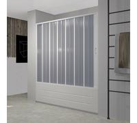 PORTA DOCCIA SOPRAVASCA IN PVC 140-170CM LATERALE 1 ANTA A SOFFIETTO BIANCO H150