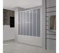 PORTA DOCCIA SOPRAVASCA IN PVC 140-170CM LATERALE 1 ANTA A SOFFIETTO BIANCO H150
