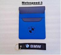 porta documenti bmw blu + portachiavi