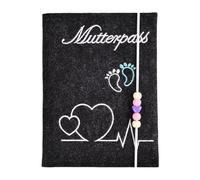 Porta documenti di maternità in feltro, a quadri, per certificati, ospedalieri tedeschi e carte di assicurazione