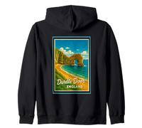 Porta Durdle vintage con grafica Jurassic Coast Dorset England Felpa con Cappuccio
