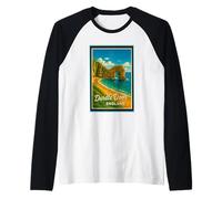 Porta Durdle vintage con grafica Jurassic Coast Dorset England Maglia con Maniche Raglan