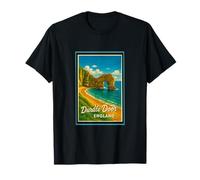 Porta Durdle vintage con grafica Jurassic Coast Dorset England Maglietta