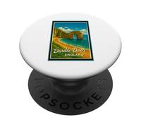 Porta Durdle vintage con grafica Jurassic Coast Dorset England PopSockets PopGrip Adesivo