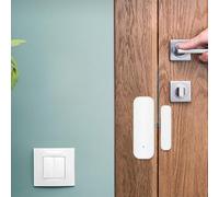 Porta e sensore per sistema di allarme di sicurezza domestica con app di telecomando, attivazione vocale compatibile con Alexa, bianco (nero)