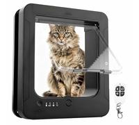 Porta elettronica per gatti, microchip Smart Pet Door Flap con 2 chiavi collare e telecomando, blocco a 4 vie, sblocco automatico, dimensioni apertura: 7 7/8 "X 7 1/2", per animali domestici fino a