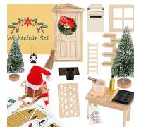 porta elfo natale kit - Set completo di accessori per Babbo Natale, incluso il cantiere in miniatura fai da te, set di cottura per Babbo Natale segreto, decorazione natalizia, regalo fai da te per bam