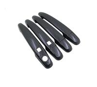 Porta esterna Coprimaniglie Portiere Cromate In Fibra Di Carbonio Nera Lucida Per Toyota Per Highlander Per Kluger XU40 40 2008~2013(Carbon 2 buttons)