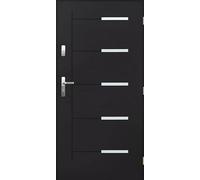 Porta esterna in acciaio resistente alle intemperie, porta d'ingresso elegante, porta d'ingresso sicura, modello Kankan, 55 mm di spessore, dimensioni 80/90 cm con rivestimento nano (antracite, 90