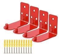Porta Estintore, 4 Porta Estintore, Ganci a Parete Per Estintore, Porta Estintore Universale per Estintori Fino a 9 kg, Porta Estintore Per Montaggio a Parete, Adatto Per Scuole, Uffici (Rosso)
