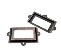 Porta etichette in metallo, 30 pezzi, mini porta etichette grandi, maniglia con maniglia, porta nome, per mobili, armadietti, cassetti, scatole (Surpelargebronze)