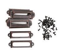 Porta Etichette in Metallo Antico, Cornice per Biglietti da Visita, Bronzo Rosso, 20 Pezzi, per Cassetti e Armadietti