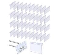Porta Etichette Trasparente,40 Pezzi Porta Prezzi per Scaffali Cartellini Prezzi Alimentari Etichetta di Prezzo Trasparenti Etichette Espositore in Plastica per Supermercato Bancone Negozio
